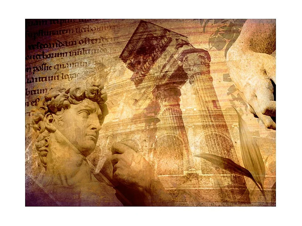 Papier Peint "Collage Grèce Antique" 154 x 200 cm