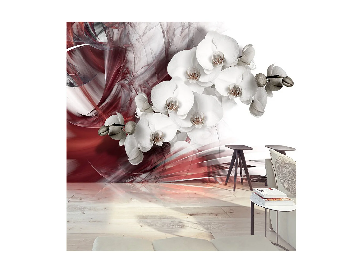 Papier Peint "Orchid in Red" 140 x 200 cm