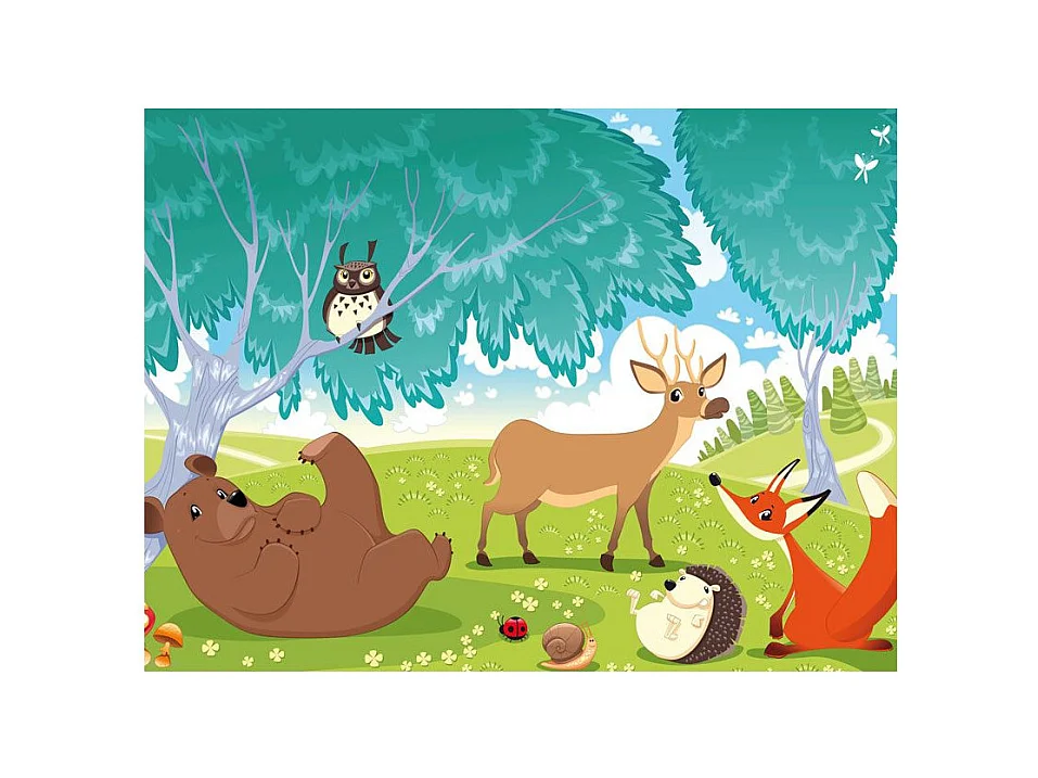 Papier Peint "Les Animaux du Bois de Quat'sous" 309 x 400 cm