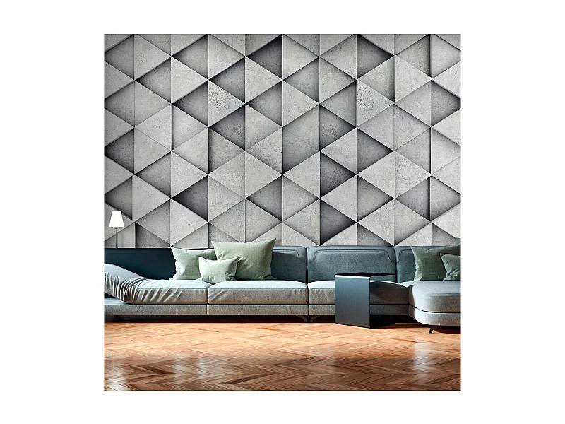 Papier Peint "Grey Triangles" 245 x 350 cm