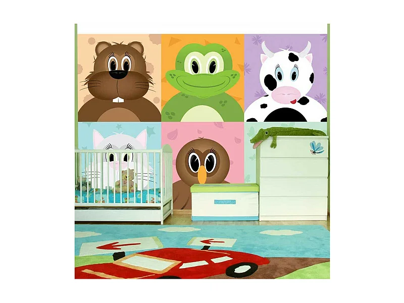 Papier Peint "Cheerful Animals" 105 x 150 cm