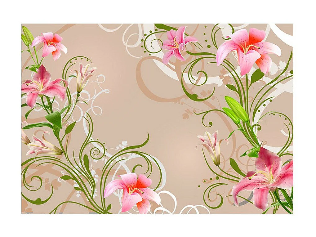 Papier Peint "Subtle Beauty of the Lilies" 210 x 300 cm