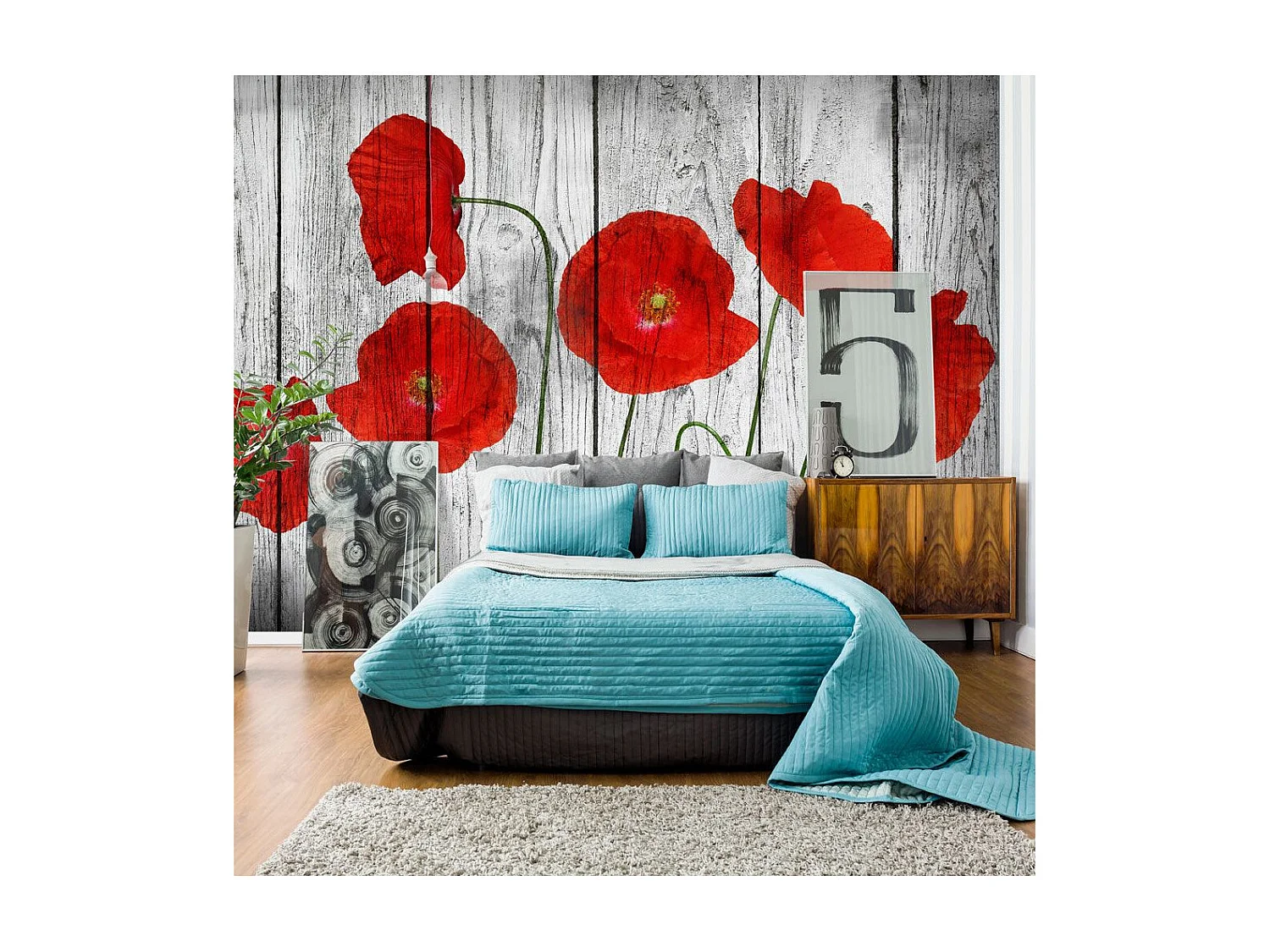 Papier Peint "Tale of Red Poppies" 140 x 200 cm