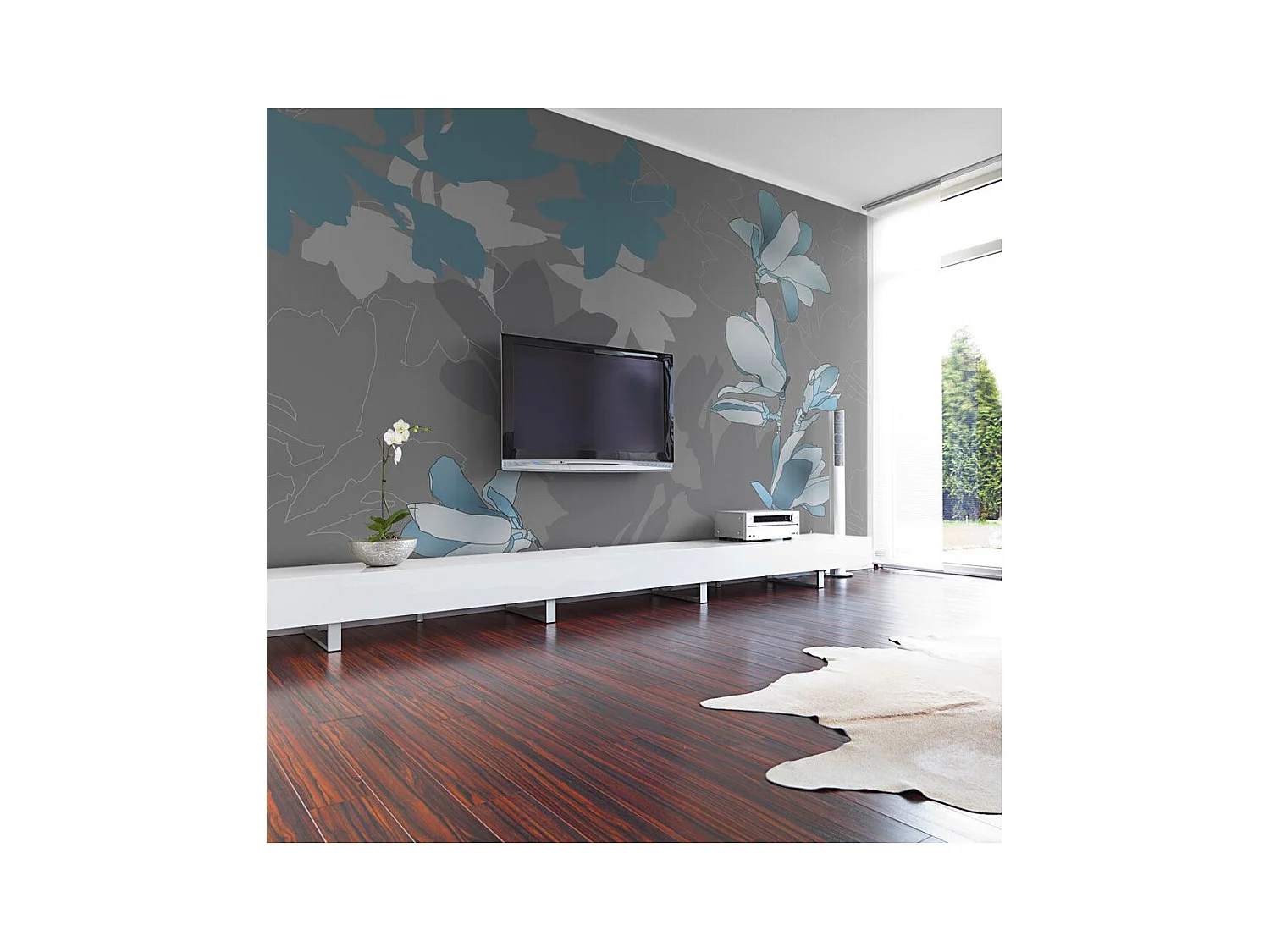 Papier Peint "Magnolias Bleus" 193 x 250 cm