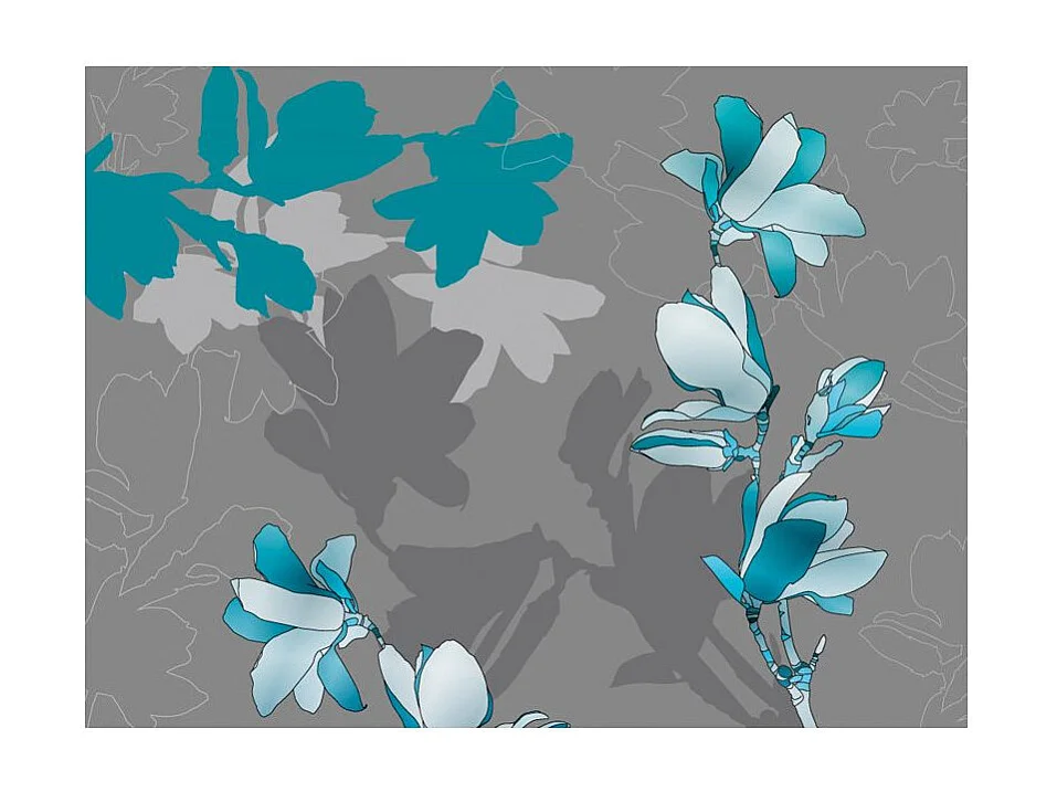 Papier Peint "Magnolias Bleus" 193 x 250 cm
