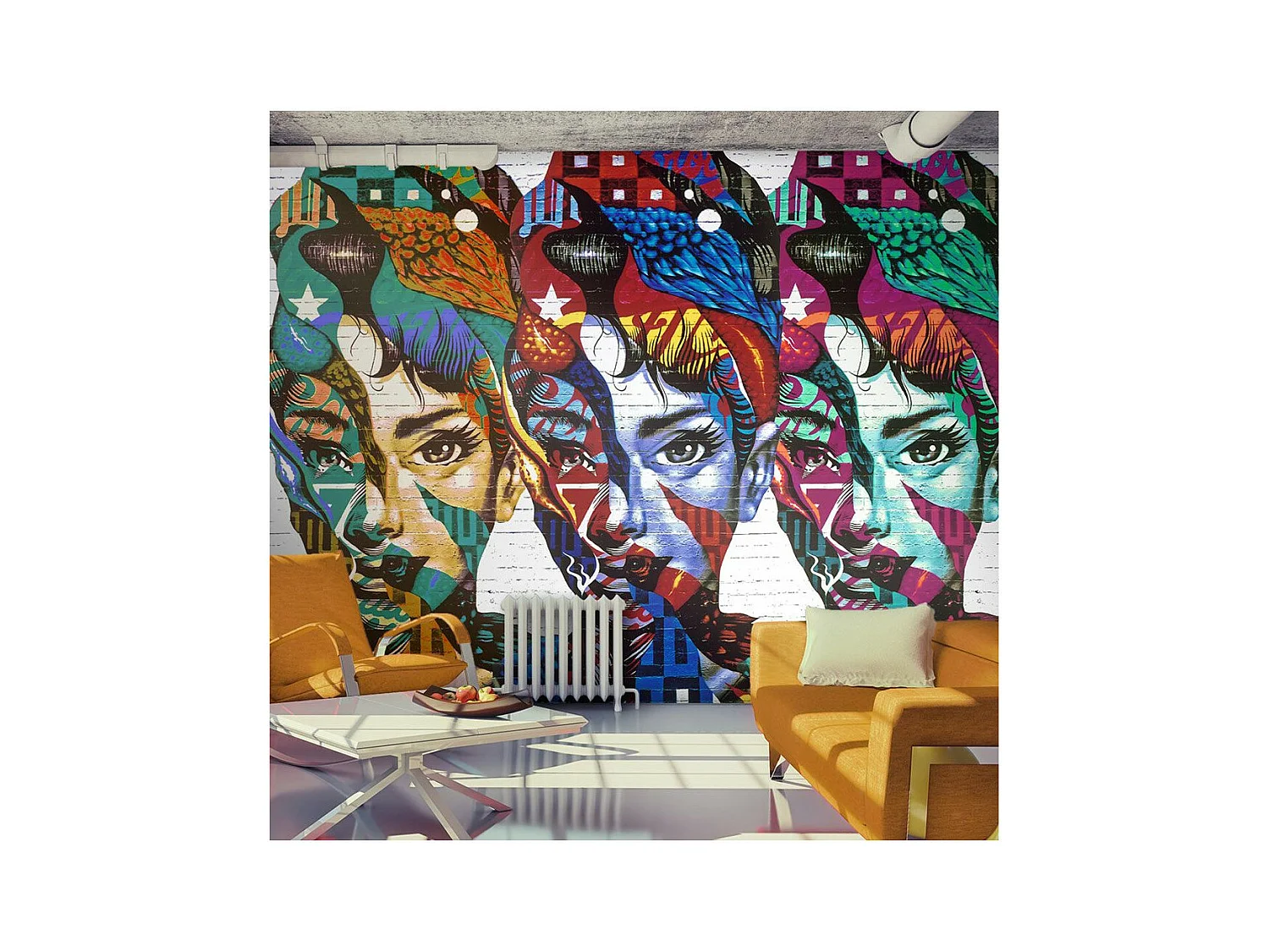 Papier Peint "Colorful Faces" 245 x 350 cm