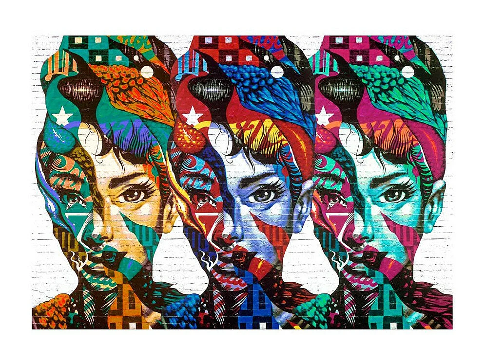 Papier Peint "Colorful Faces" 245 x 350 cm