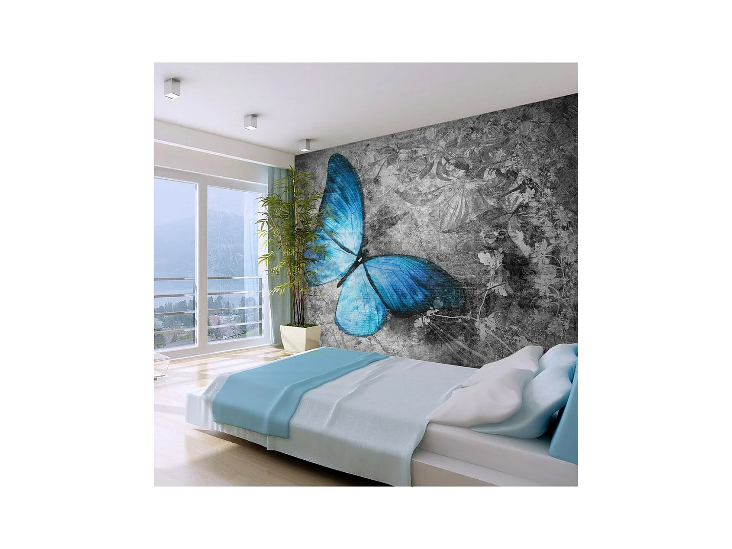 Papier Peint "Blue Butterfly" 231 x 300 cm