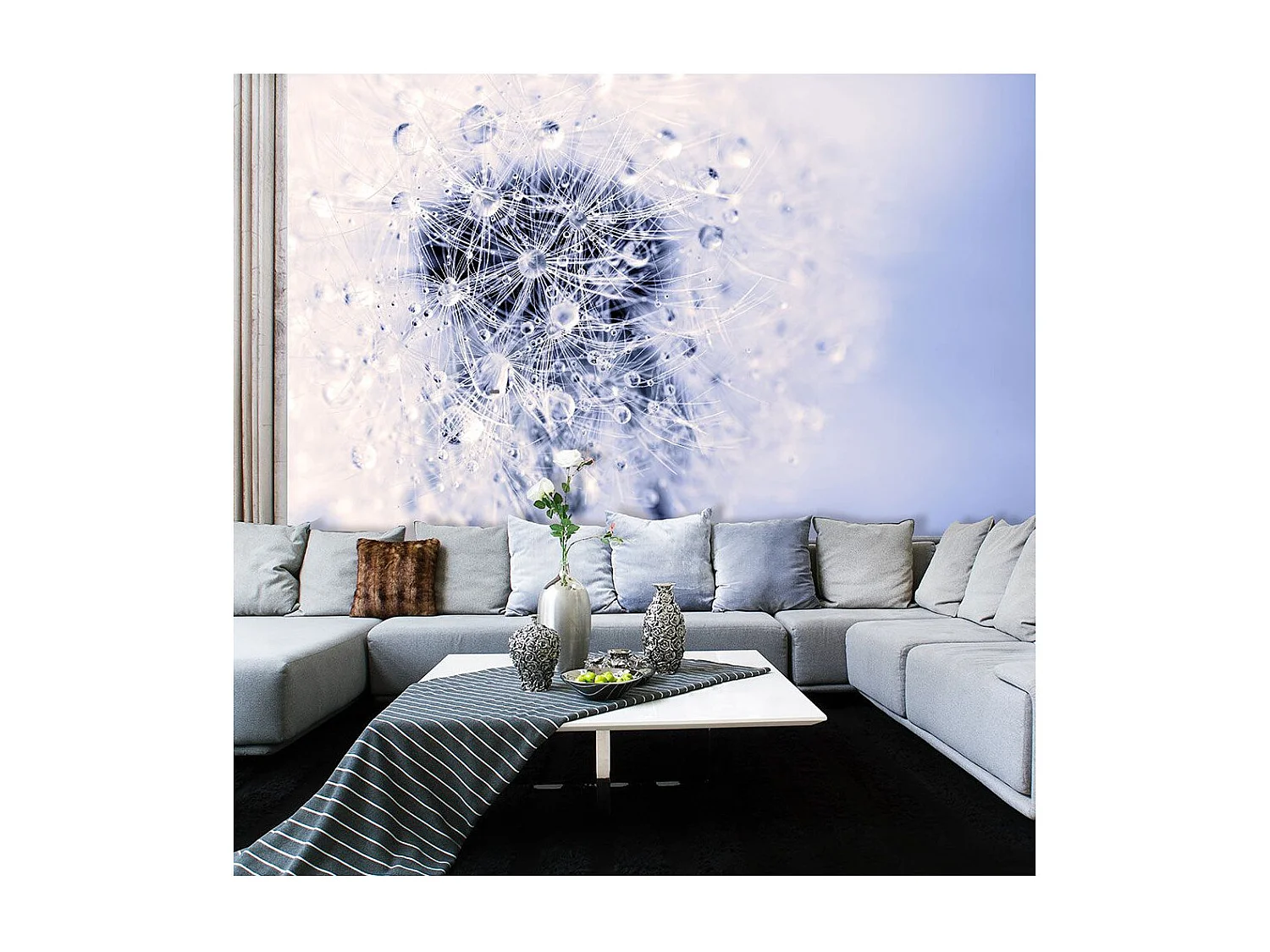 Papier Peint "Pusteblume Am Morgen" 140 x 200 cm