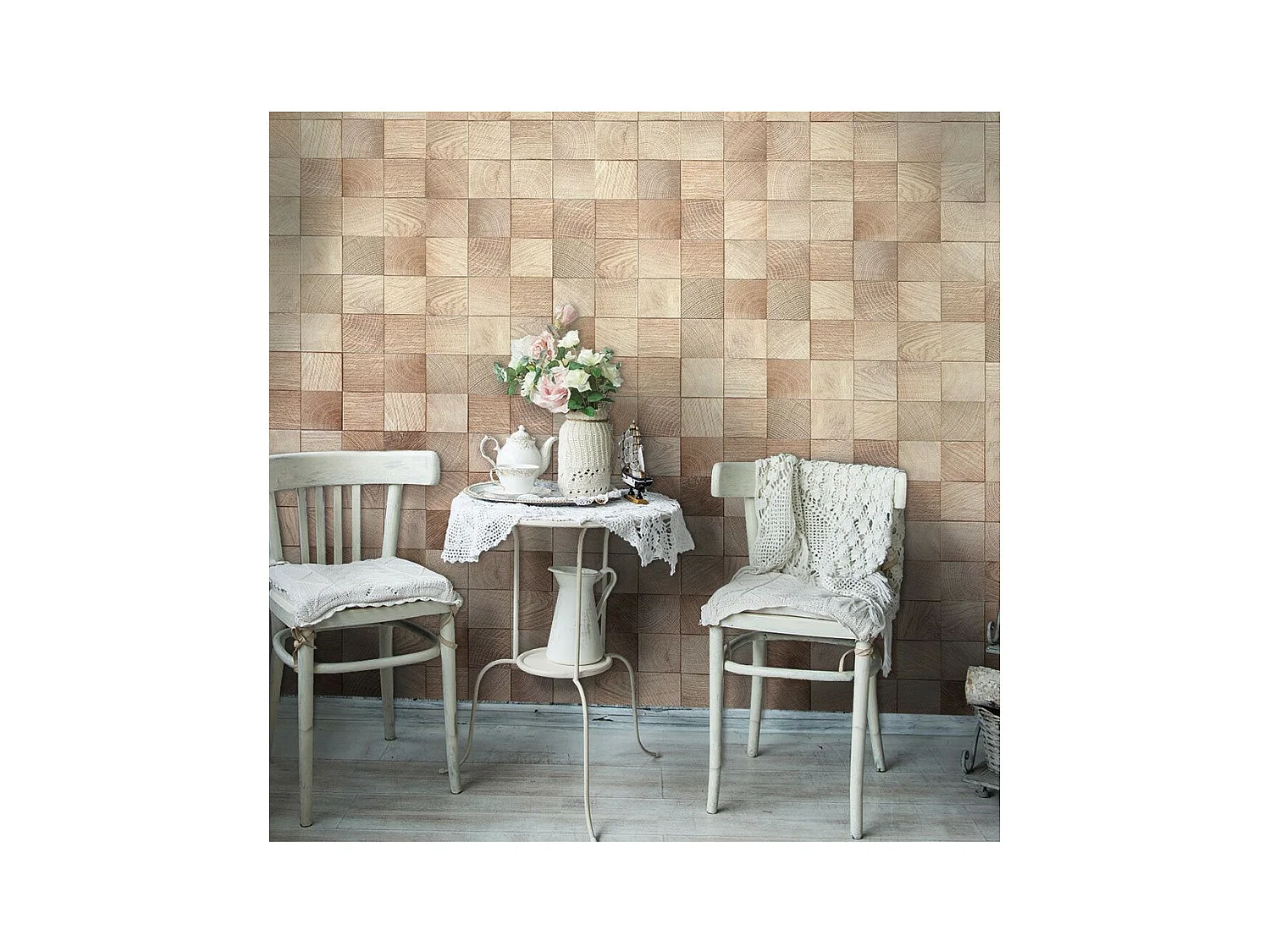 Papier Peint "Wooden Geometry" 50x1000cm