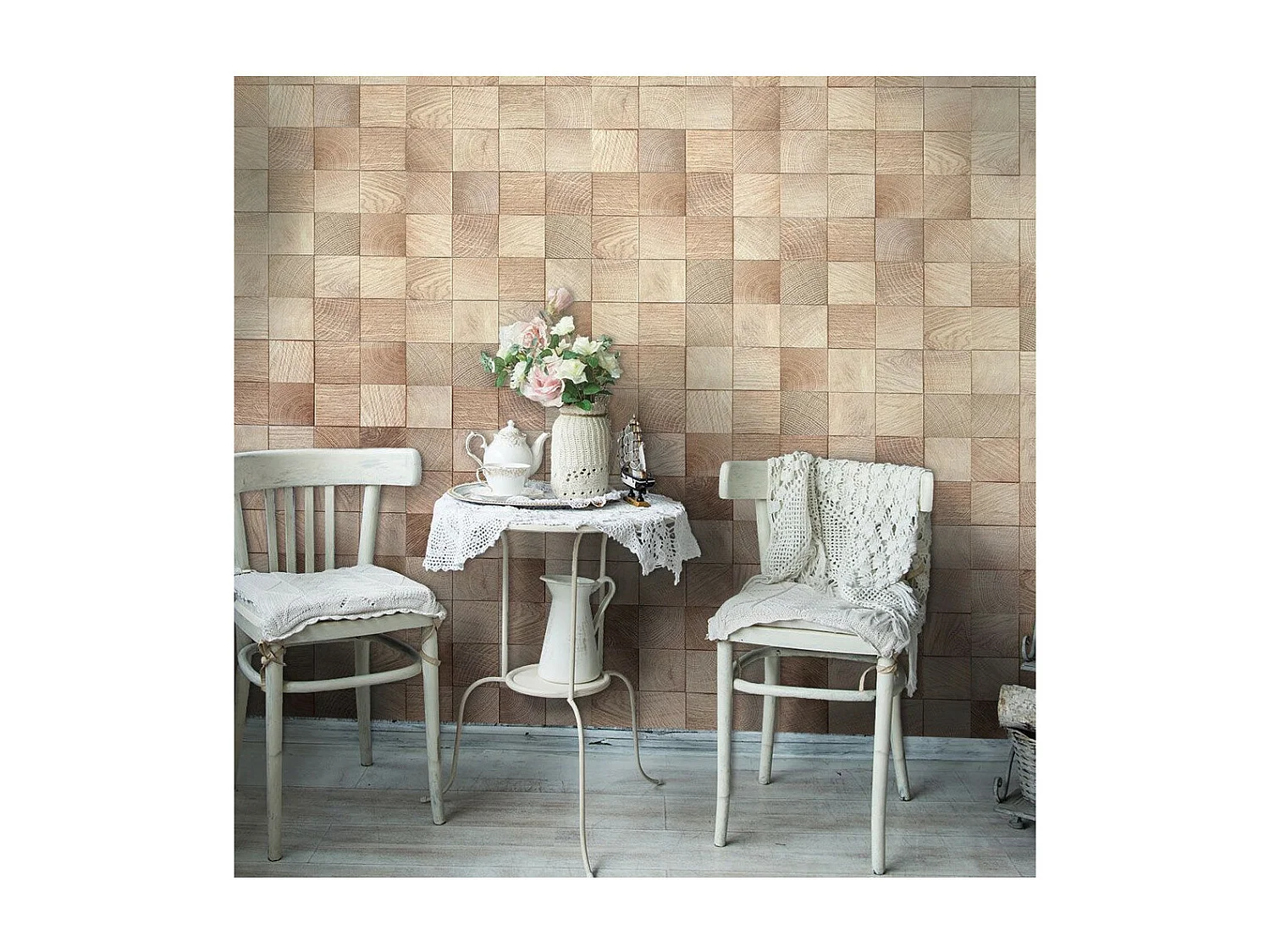 Papier Peint "Wooden Geometry" 50x1000cm