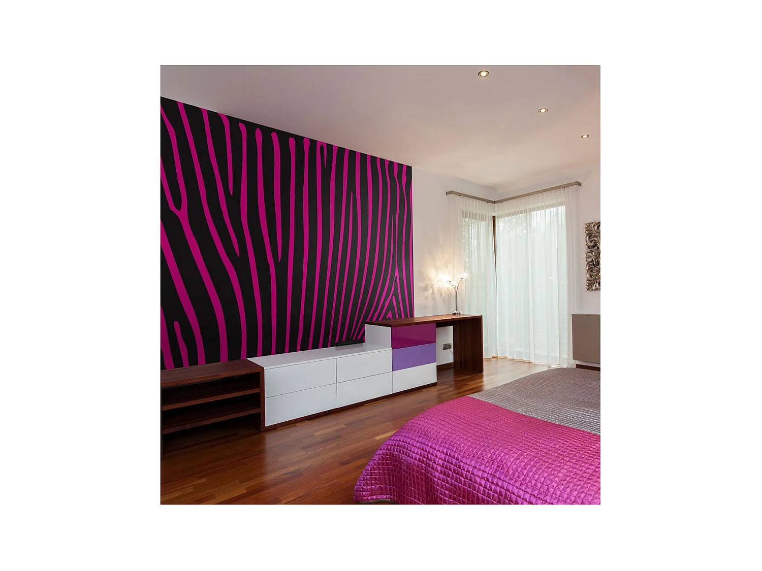 Papier Peint "Zebra Pattern Violet" 154 x 200 cm