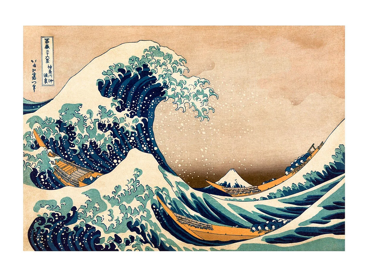Papier Peint "Hokusai : the Great Wave off Kanagawa Reproduction" 140 x 200 cm