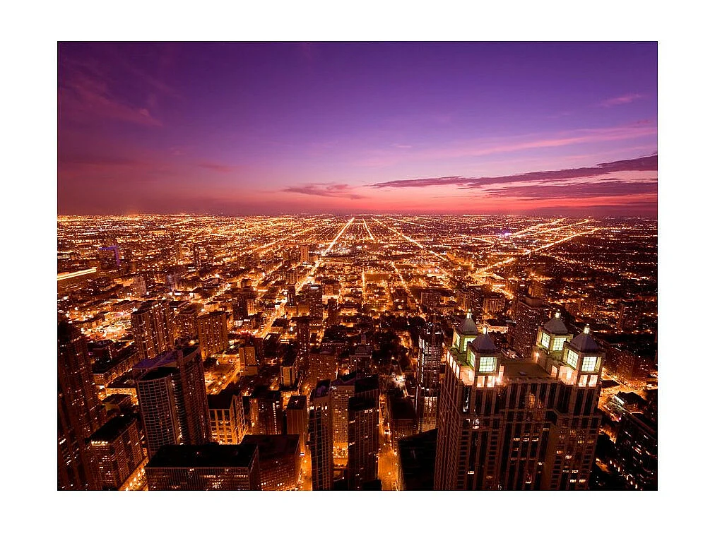 Papier Peint "Chicago Ambiance de Nuit" 231 x 300 cm