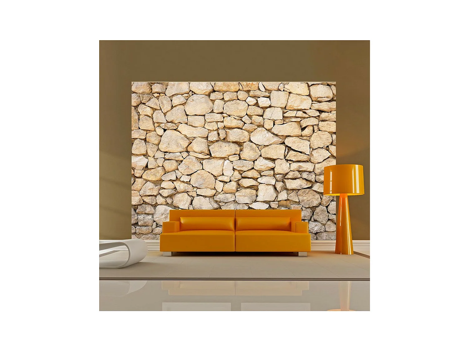 Papier Peint "Trompe l'oeil Pierre" 154 x 200 cm