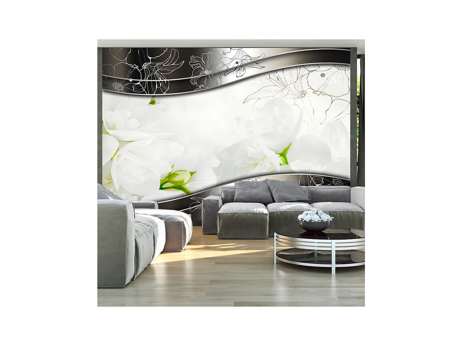 Papier Peint "Fleurs de Jasmin" 175 x 250 cm