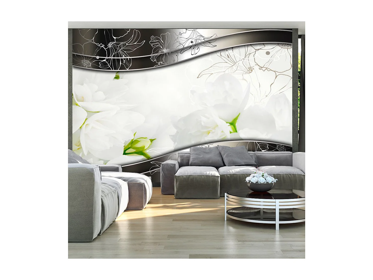 Papier Peint "Fleurs de Jasmin" 175 x 250 cm