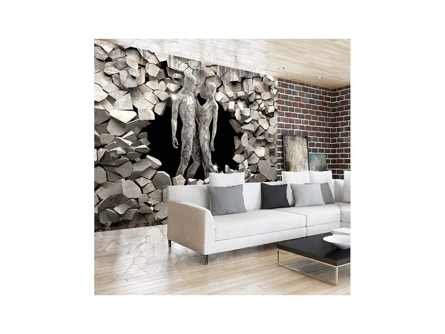 Papier Peint "Love Made of Stone" 245 x 350 cm