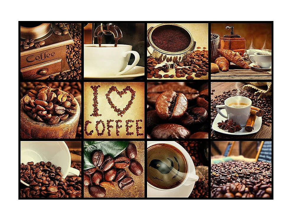 Papier Peint "Coffee Collage" 140 x 200 cm
