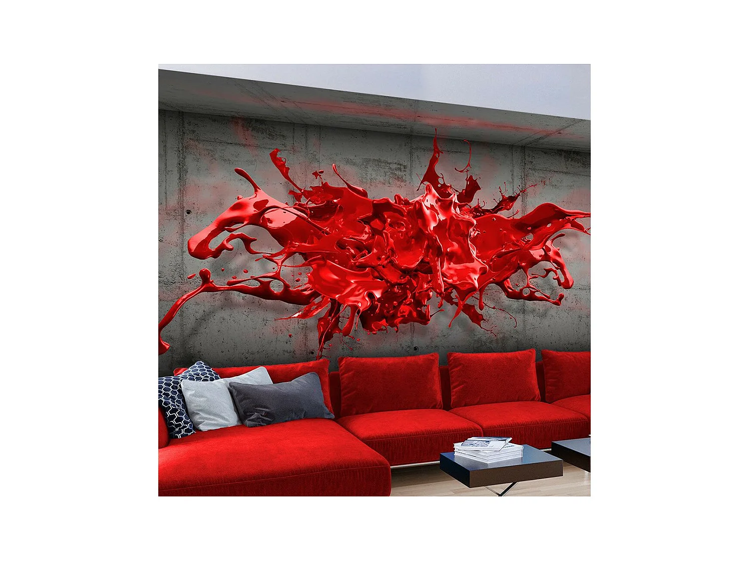 Papier Peint "Red Ink Blot" 105 x 150 cm