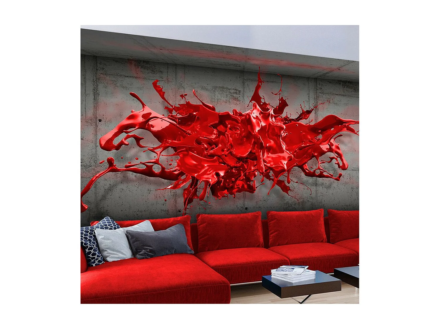 Papier Peint "Red Ink Blot" 105 x 150 cm
