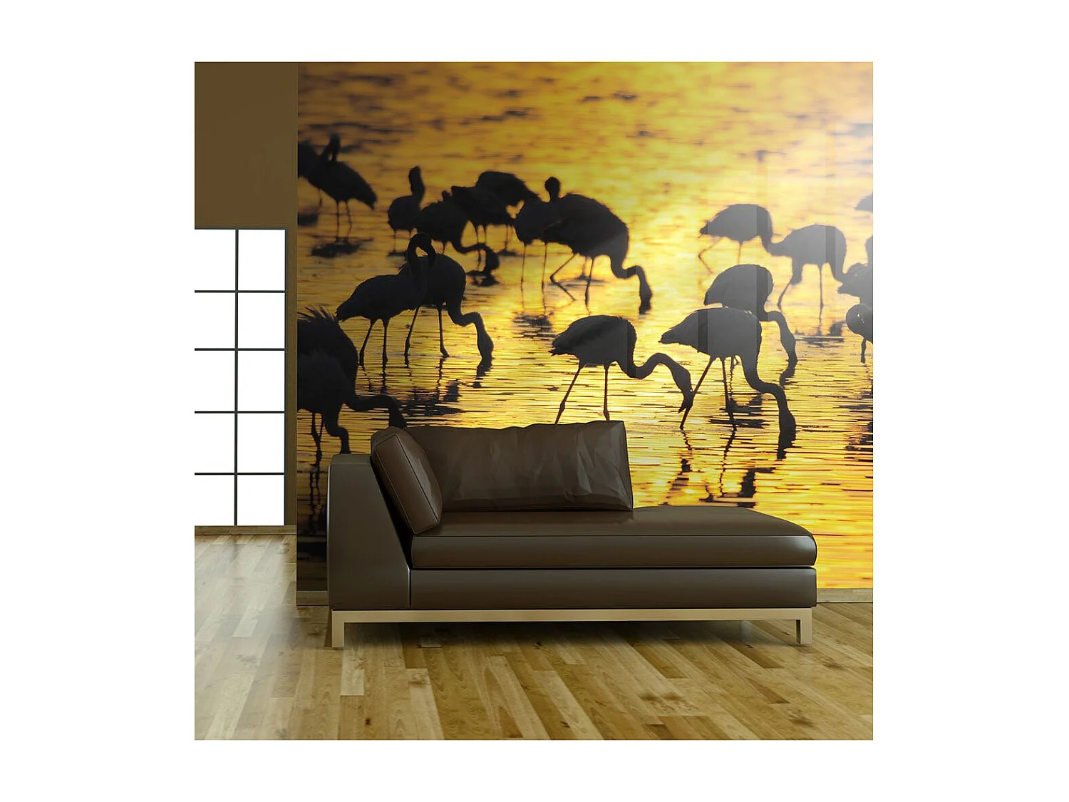 Papier Peint "Paradis des Flamants : Lac Nakuru, Kenya" 154 x 200 cm