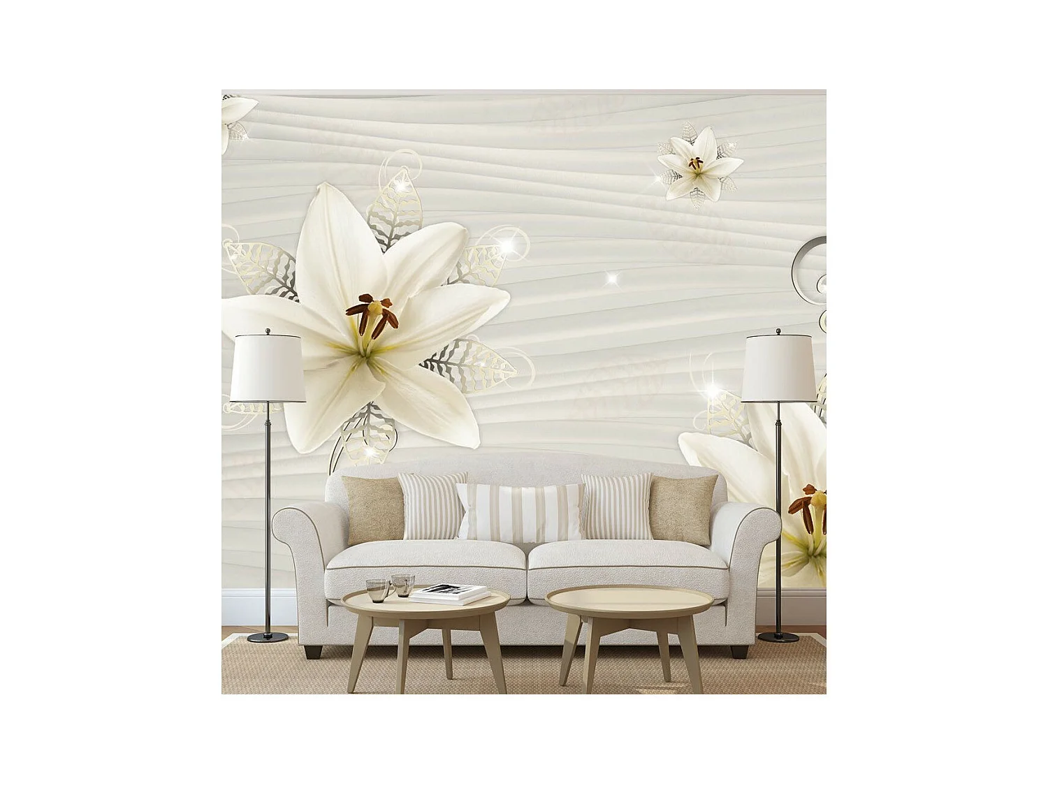 Papier Peint "Creamy Illusion" 140 x 200 cm