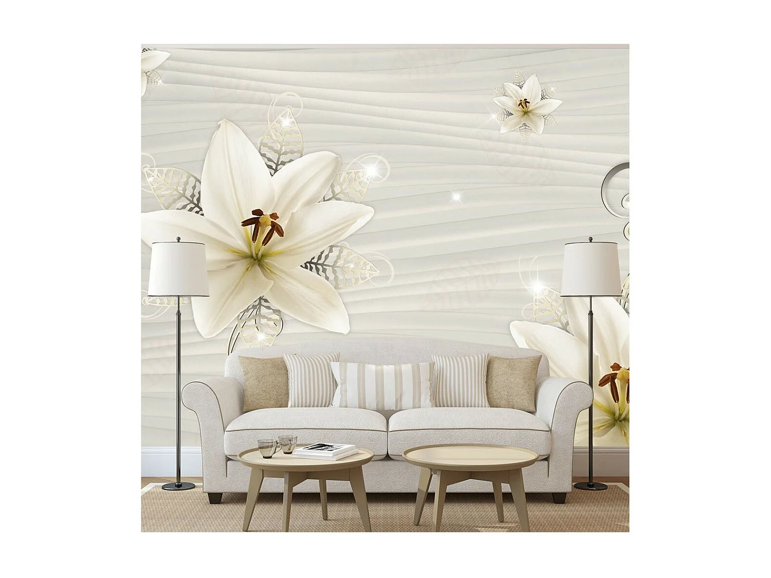 Papier Peint "Creamy Illusion" 140 x 200 cm