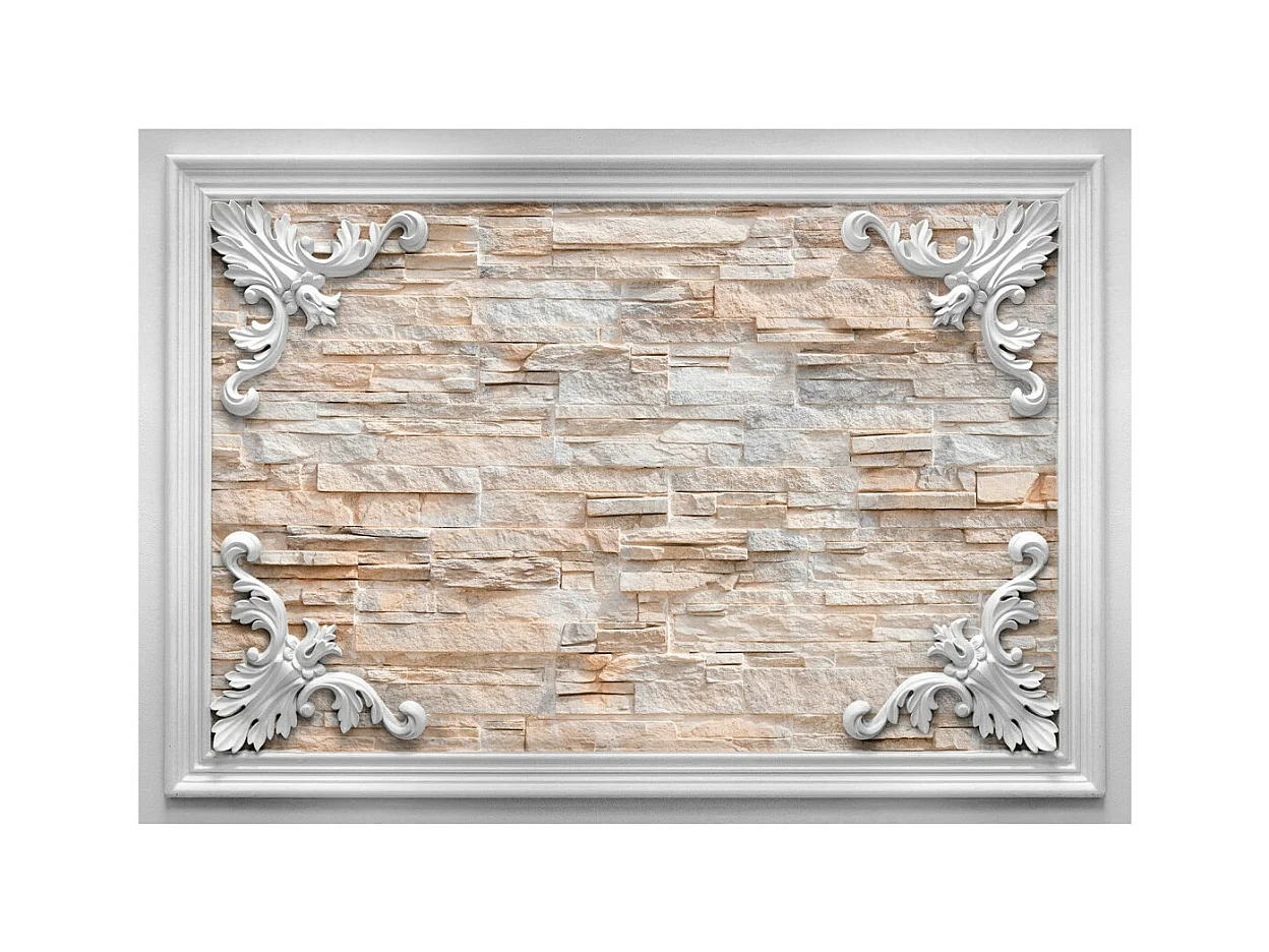 Papier Peint "Brick in the Frame Orange" 70 x 100 cm