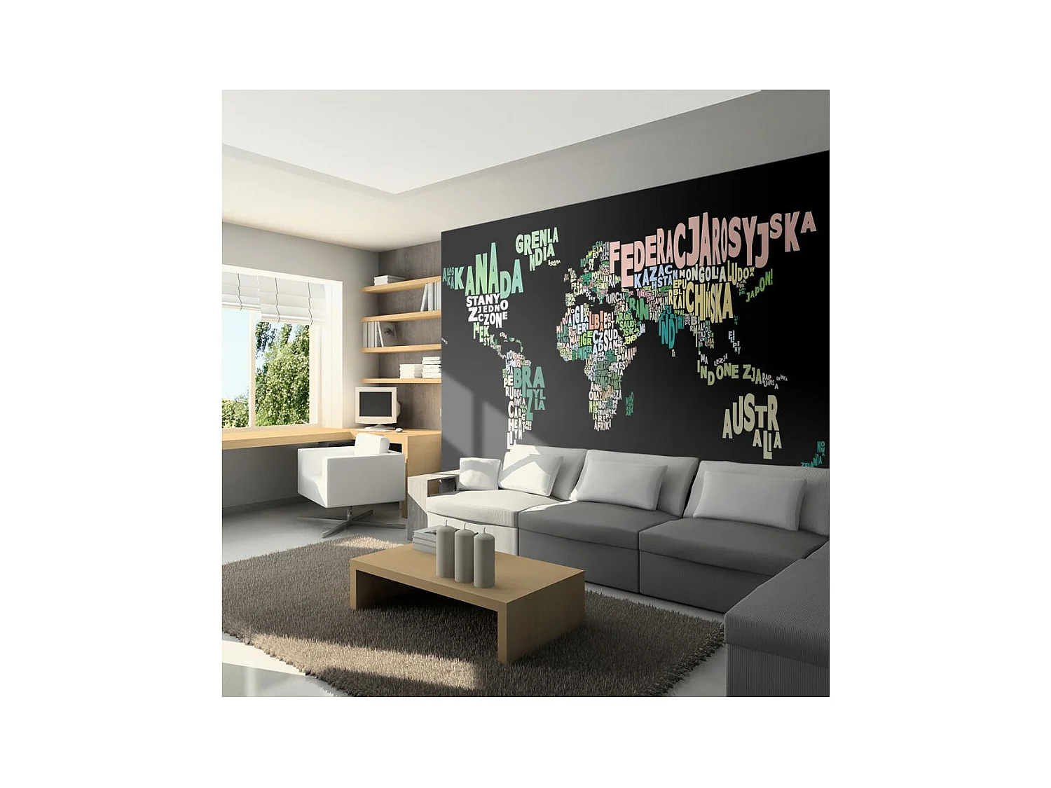 Papier Peint "Géographie en Français" 193 x 250 cm