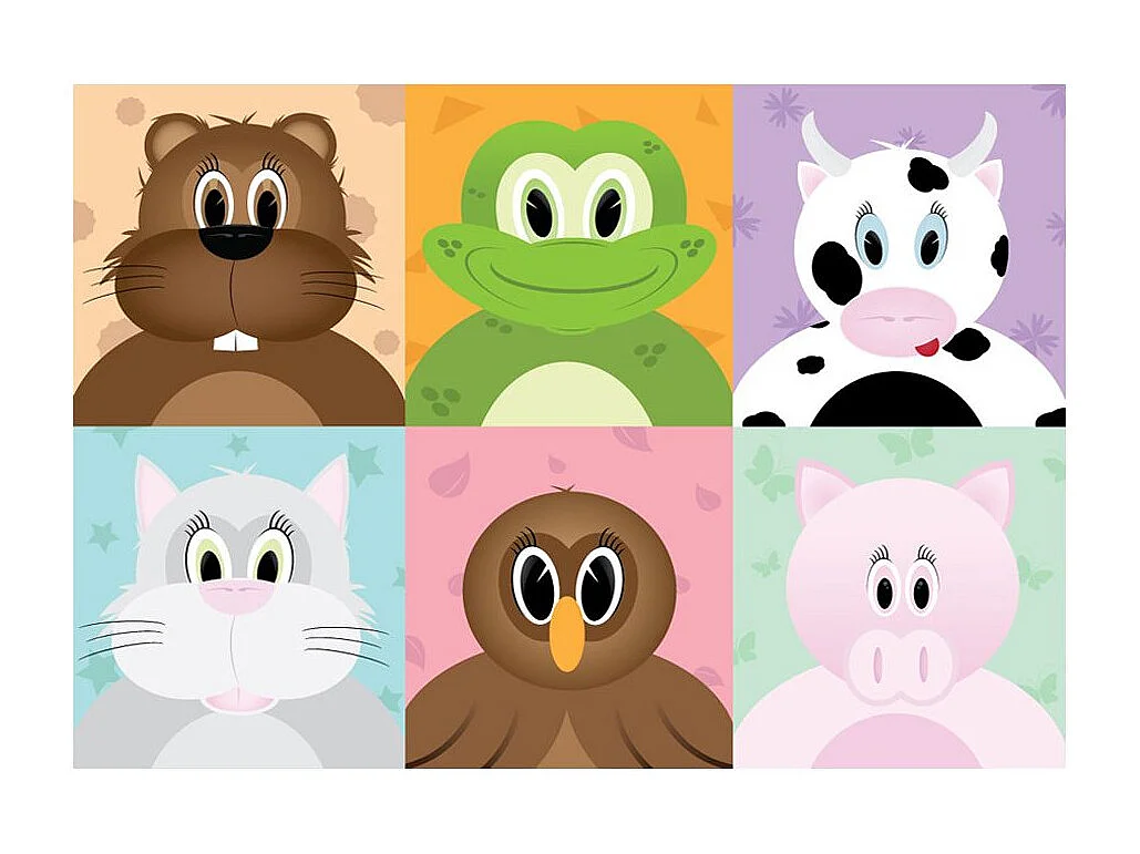 Papier Peint "Cheerful Animals" 140 x 200 cm