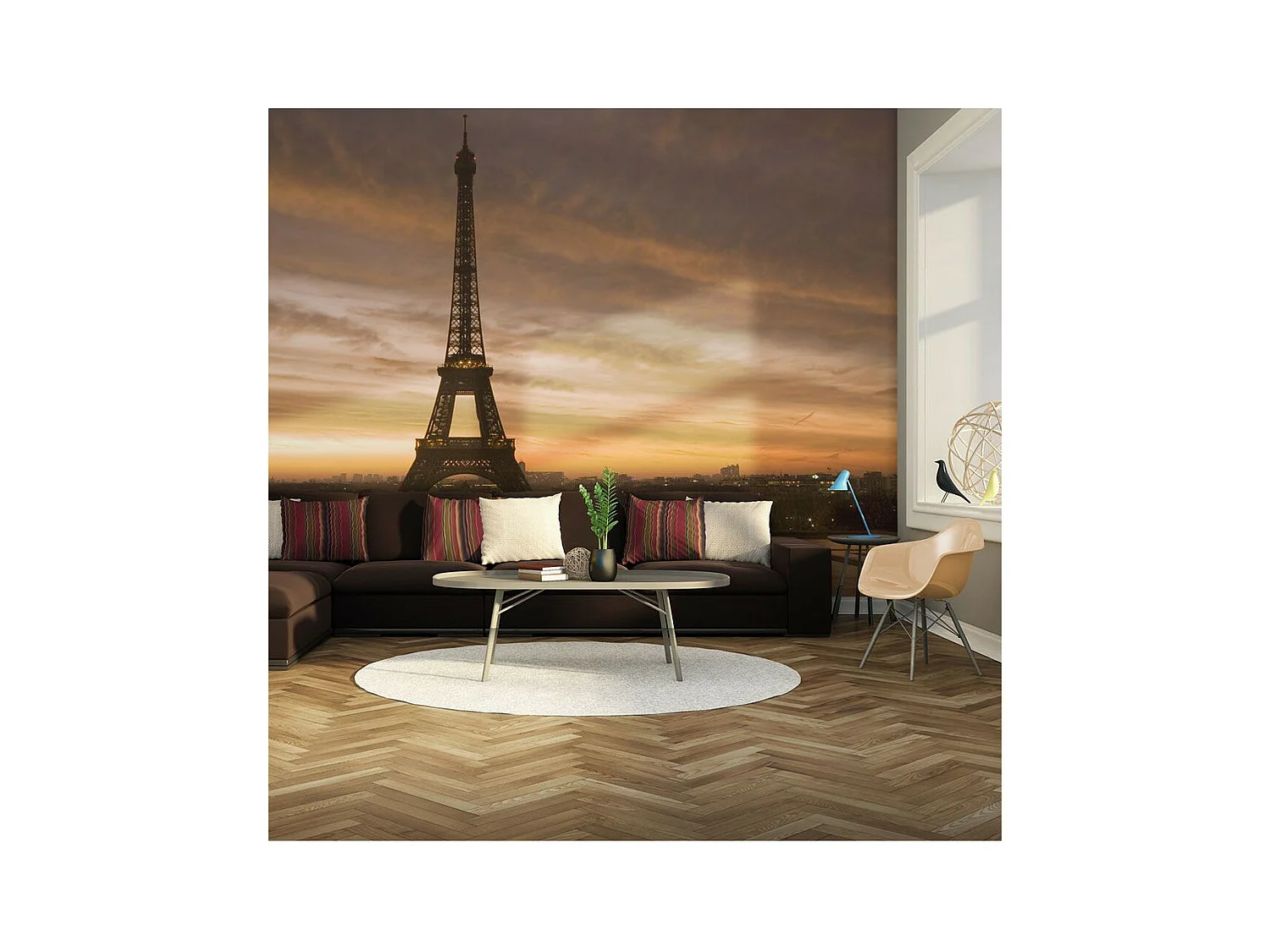 Papier Peint "Tour Eiffel à l'aube" 231 x 300 cm