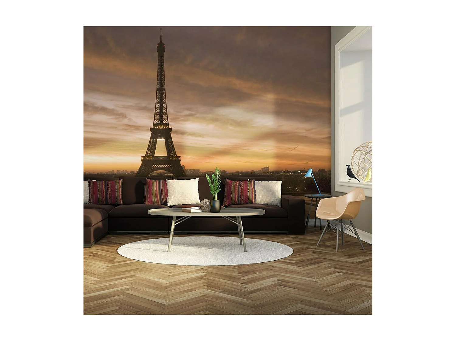 Papier Peint "Tour Eiffel à l'aube" 231 x 300 cm