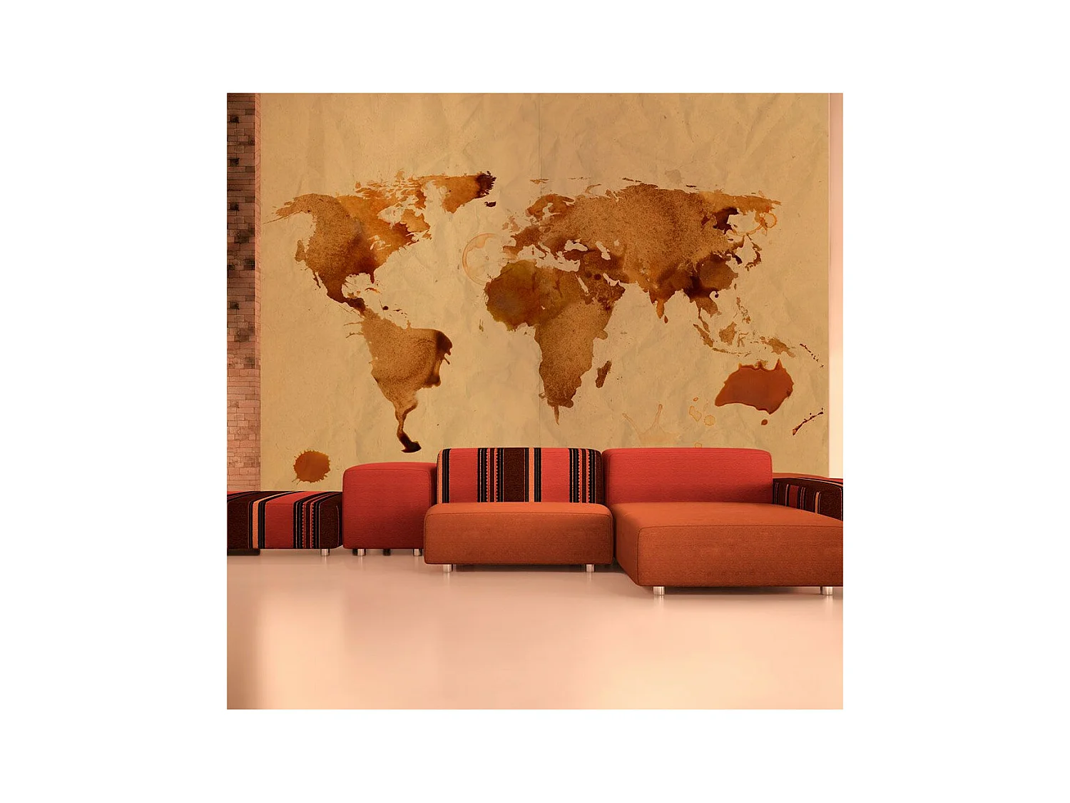 Papier Peint "Tea Map of the World" 231 x 300 cm