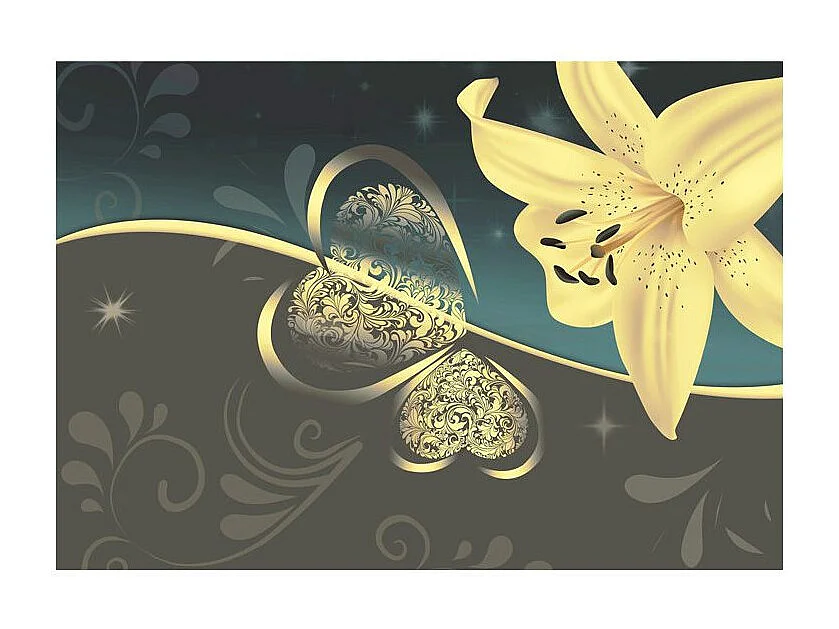 Papier Peint "Lily in Shades of Gray" 105 x 150 cm