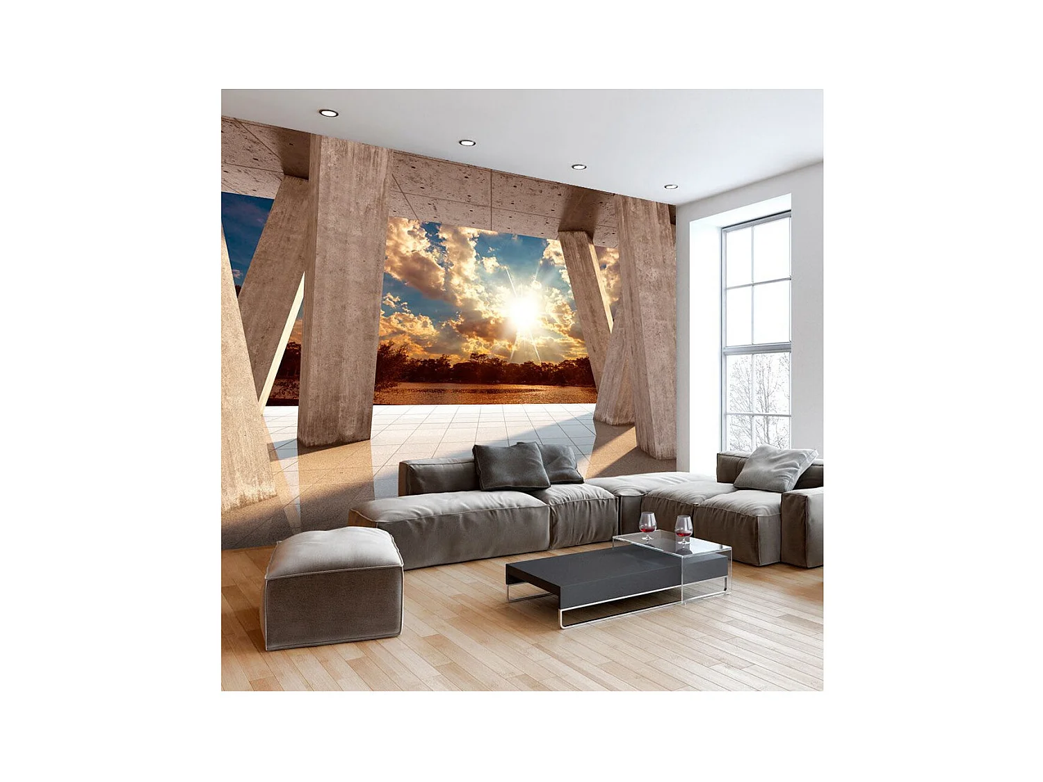 Papier Peint "Sunny Promenade" 210 x 300 cm