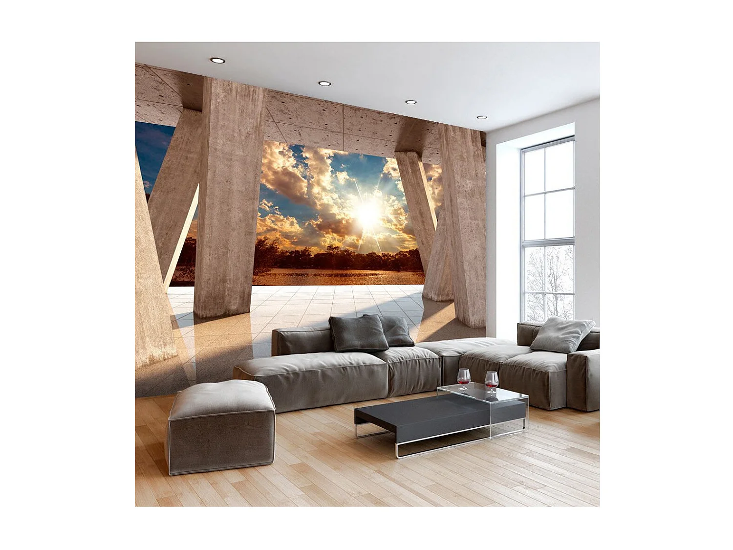 Papier Peint "Sunny Promenade" 210 x 300 cm