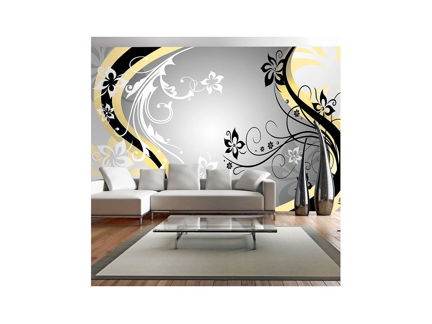 Papier Peint XXL "Art Flowers Yellow" 280x500cm