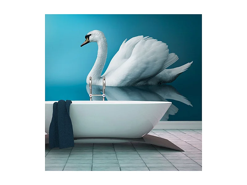 Papier Peint "Cygne Réflexion" 154 x 200 cm