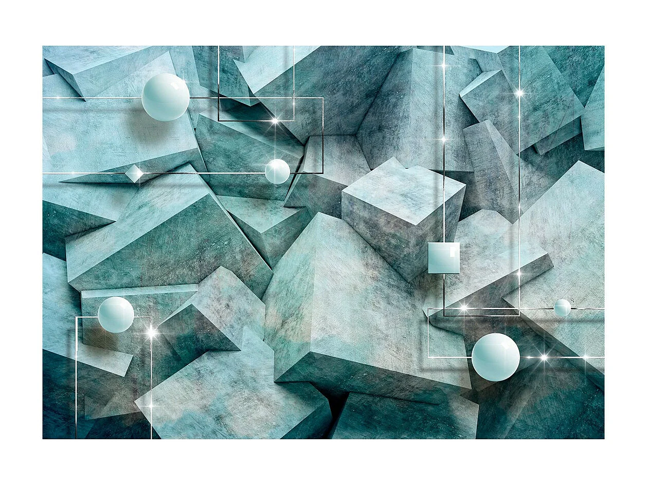 Papier Peint "Concrete Cubes Green" 175 x 250 cm