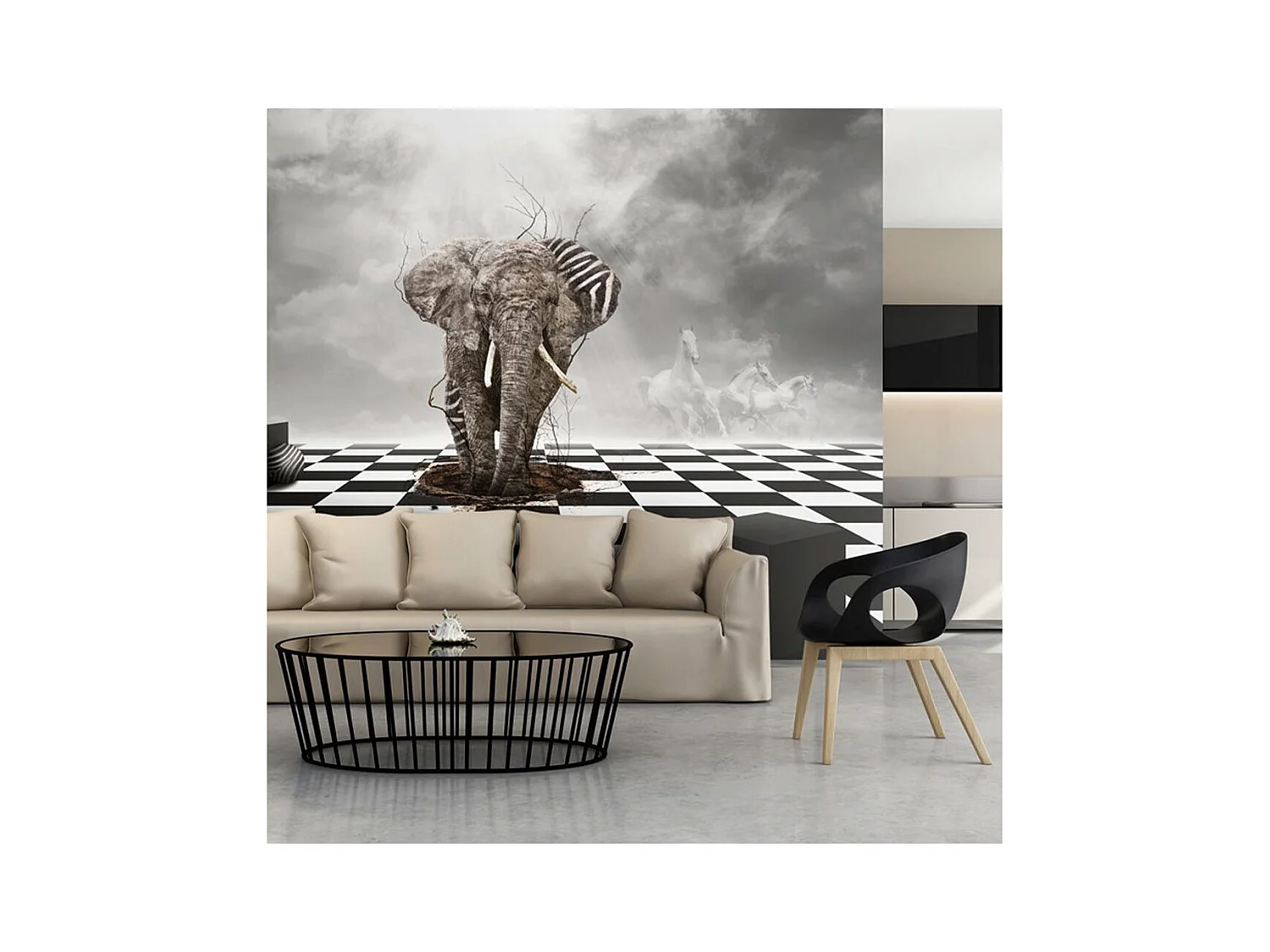 Papier Peint "Échec & Mat : Éléphant le Roi" 154 x 200 cm