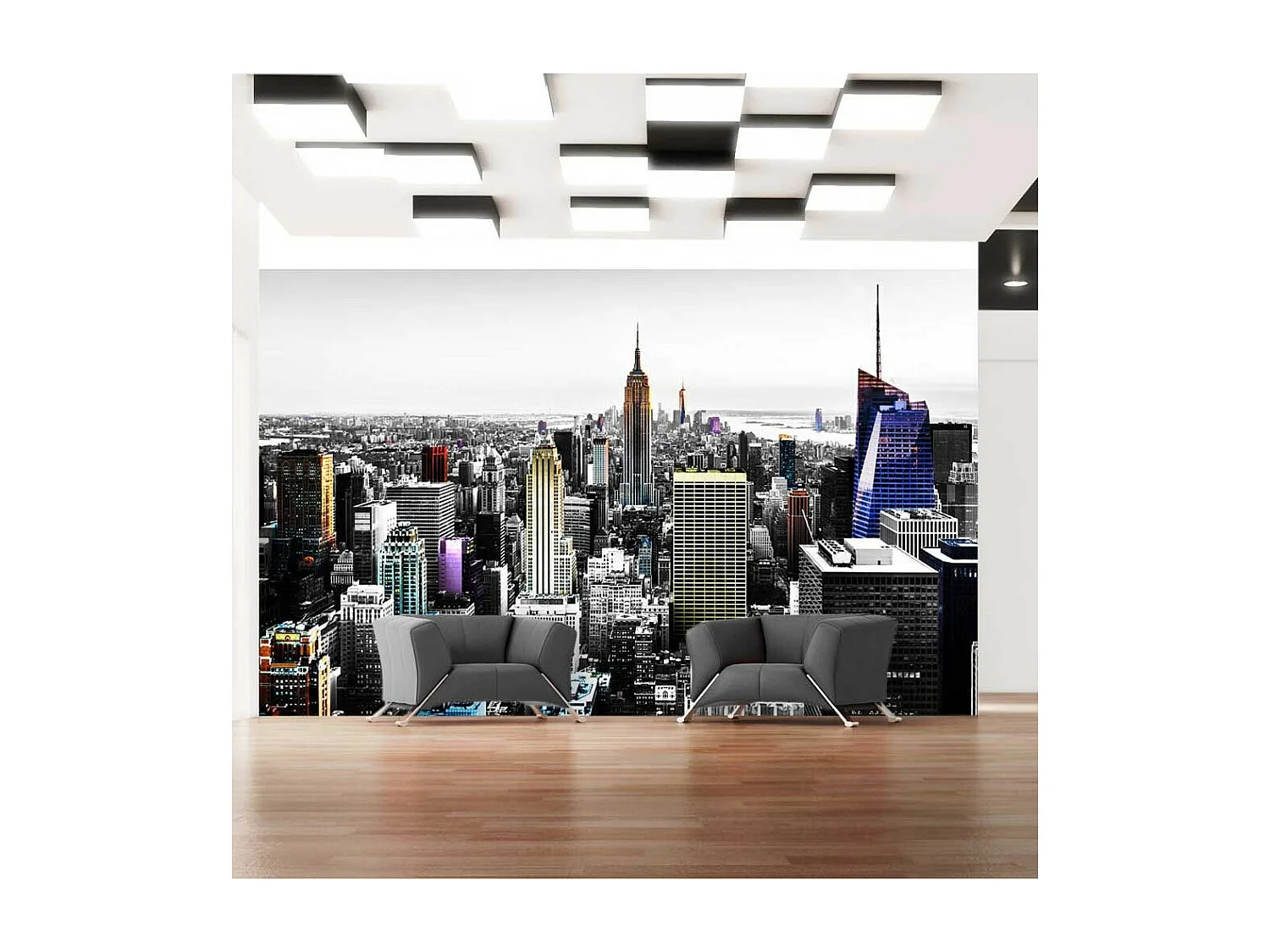 Papier Peint "Iridescent Skyscrapers" 175 x 250 cm