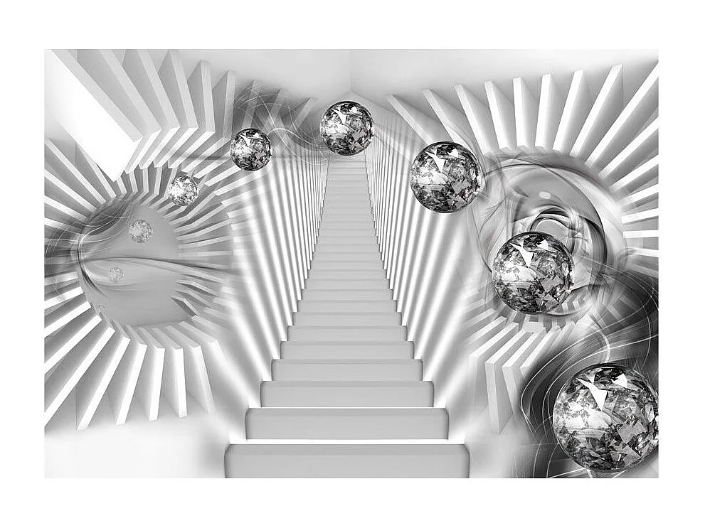 Papier Peint "Escalier en Argent" 70 x 100 cm