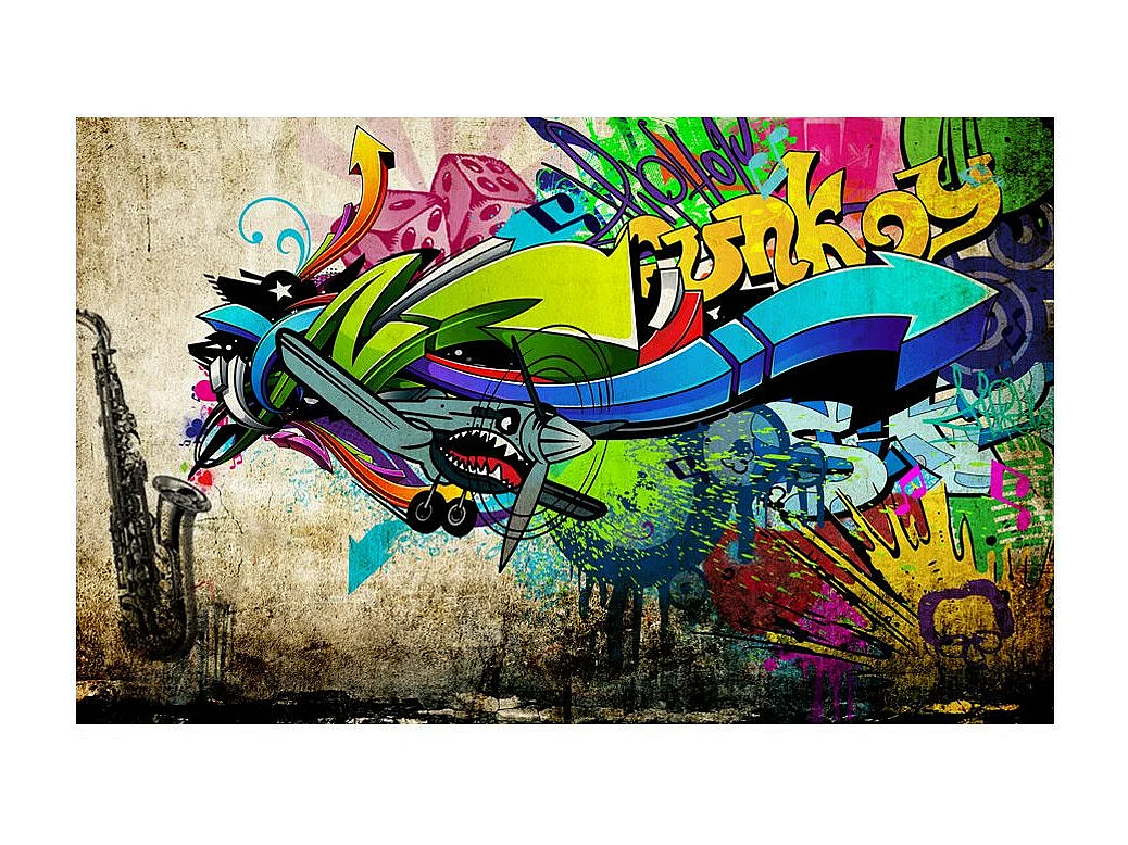Papier Peint "Funky Graffiti" 105 x 150 cm