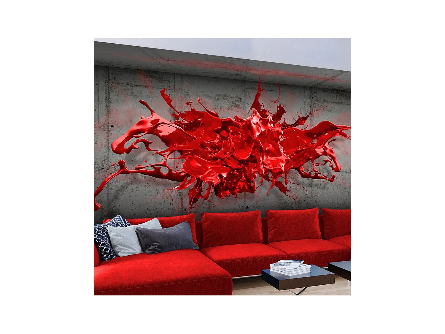 Papier Peint "Red Ink Blot" 245 x 350 cm