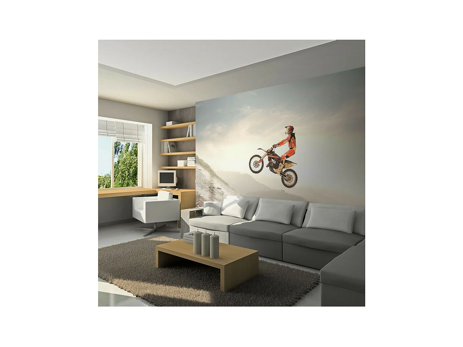 Papier Peint "Sport Motocycliste" 270 x 350 cm