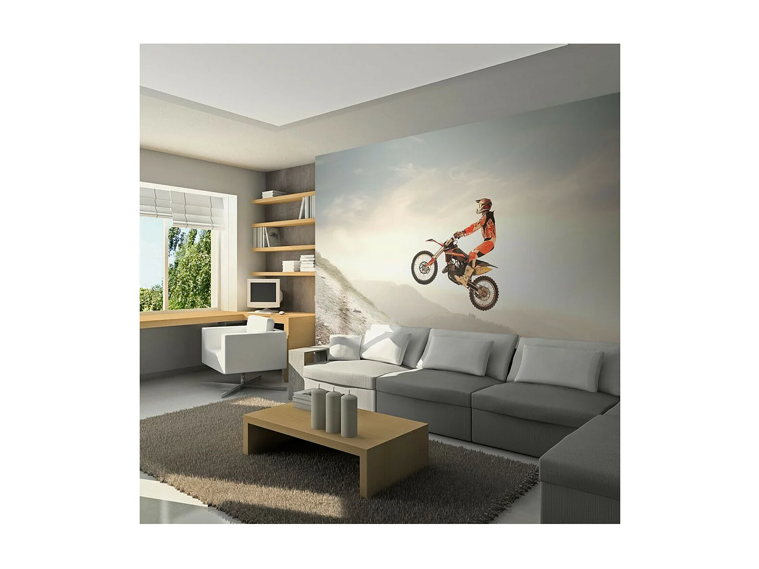 Papier Peint "Sport Motocycliste" 270 x 350 cm