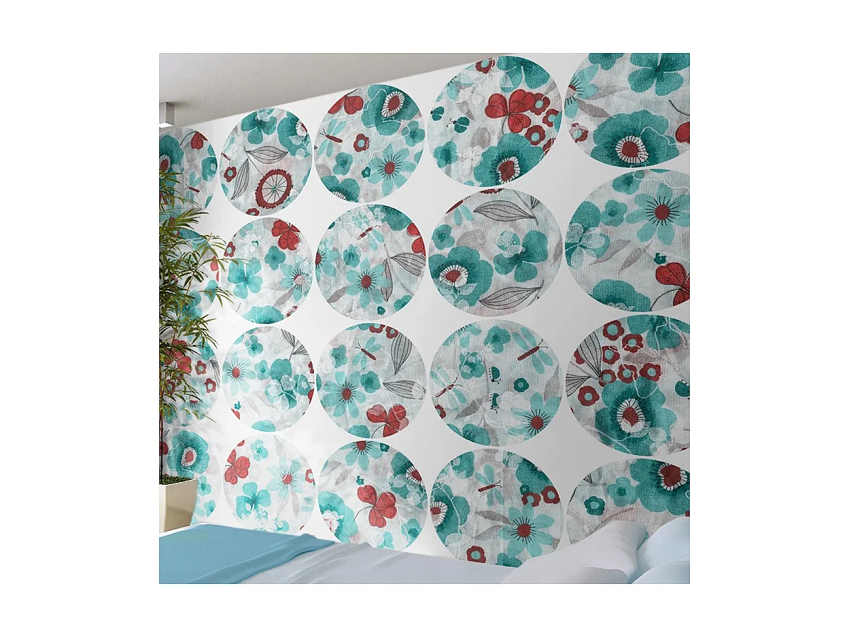 Papier Peint "Turquoise Meadow Circle" 50x1000cm