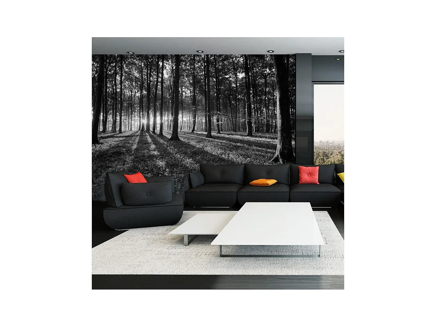 Papier Peint "The Light in the Forest" 70 x 100 cm