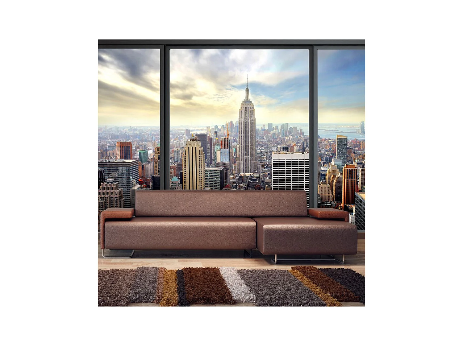 Papier Peint "Ville Derrière Vitre" 175 x 250 cm